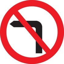 Highway Code symbol for no left turn