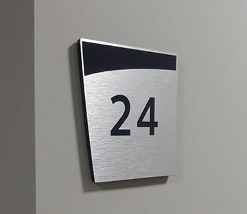 Apartment number sign design for Gatehouse Apartments
