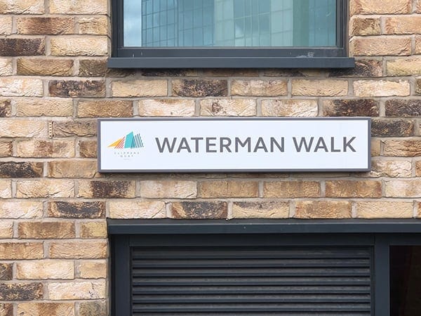 Street sign within Clippers Quay